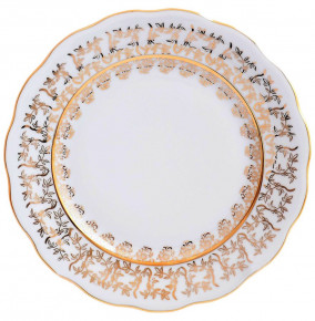 Набор тарелок 21 см 6 шт  Sykora "Фредерика /Золотые листики на белом"  / 126078