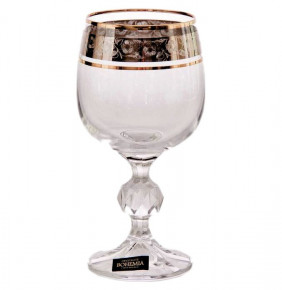 Бокал для белого вина 190 мл 1 шт  Crystalite Bohemia "Клаудия /Цветочный узор на платине" / 114471