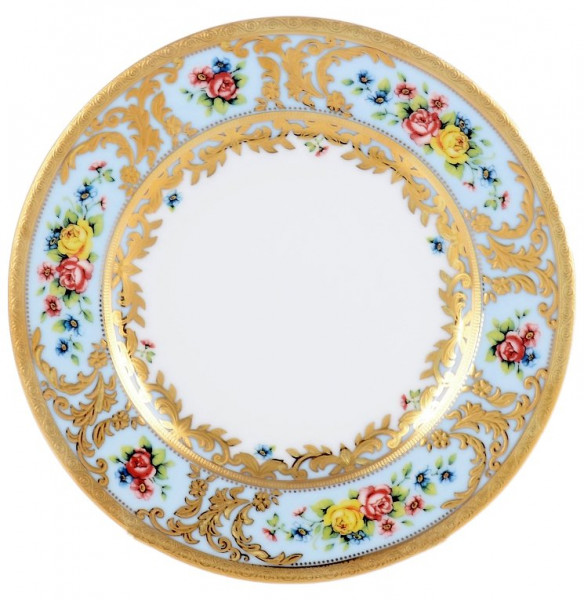 Набор тарелок 17 см 6 шт  Falkenporzellan &quot;Вена /Розочки на голубом /с золотом&quot; / 147820