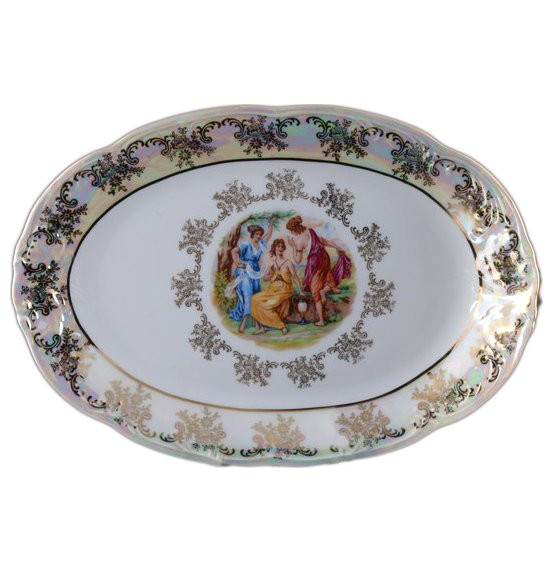 Блюдо 36 см овальное  Bavarian Porcelain &quot;Фредерика /Мадонна перламутр&quot; / 091942