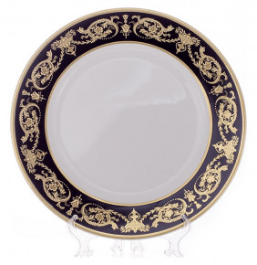 Набор тарелок 19 см 6 шт  Bavarian Porcelain "Александрия /Золотой узор на чёрном" / 096946
