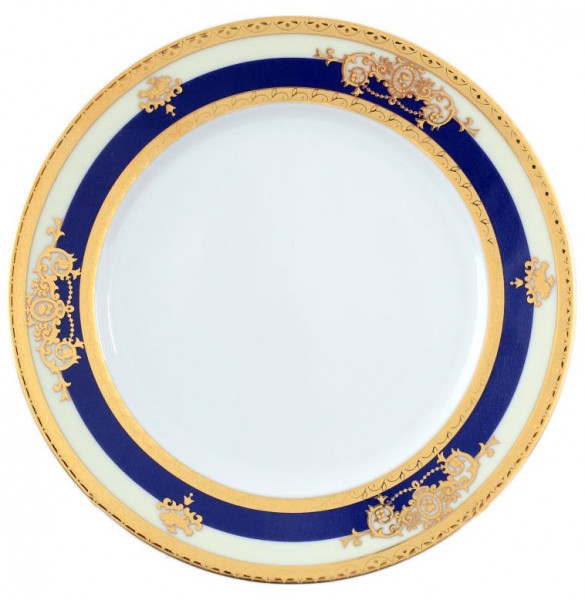 Набор тарелок 17 см 6 шт  Thun &quot;Яна /Синяя полоса с золотым вензелем&quot; / 056379