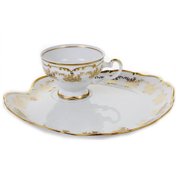 Чайная пара 200 мл  Bavarian Porcelain &quot;Барокко /Матовое золото /202&quot; / 146599