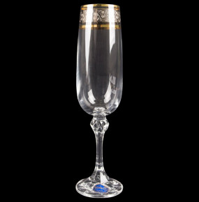 Бокалы для шампанского 180 мл 6 шт  Crystalex CZ s.r.o. "Джулия /Цветочный узор на платине" / 121708