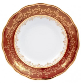 Набор тарелок 23 см  6 шт глубокие  Sterne porcelan "Фредерика /Золотые листья на красном" / 146163