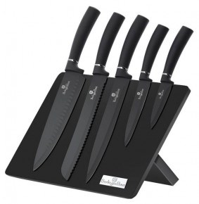 Набор кухонных ножей на магнитной подставке 6 предметов  Berlinger Haus "Carbon Pro" / 280765