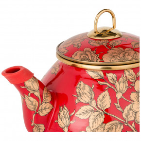 Чайник 2,2 л эмалированный красный "Agness /Золотые цветы" / 196427