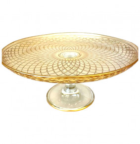 Блюдо 30 см круглое янтарное  Yagmur Hediyelik "Polo /С золотом"  / 271650