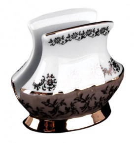 Салфетница н/н  Bavarian Porcelain "Мария-Тереза /Бежевая /Золотые листики" / 001871