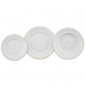 Набор тарелок 18 предметов (19, 24, 25 см)  Royal Czech Porcelain "Фредерика /Отводка золото" / 203699
