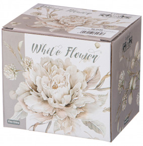 Кружка 340 мл серая  LEFARD "Белый цветок" / 230686