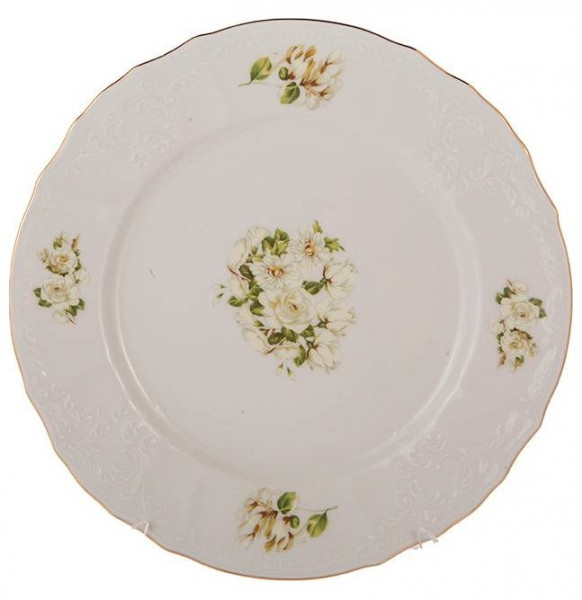 Набор тарелок 25 см 6 шт  Thun &quot;Бернадотт /Белые розы /золото&quot; / 166545