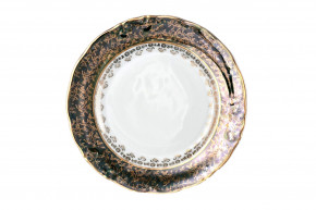 Набор тарелок 21 см 6 шт  МаМ декор "Мария-Луиза /Зелёная с золотыми листиками" M-D / 034030