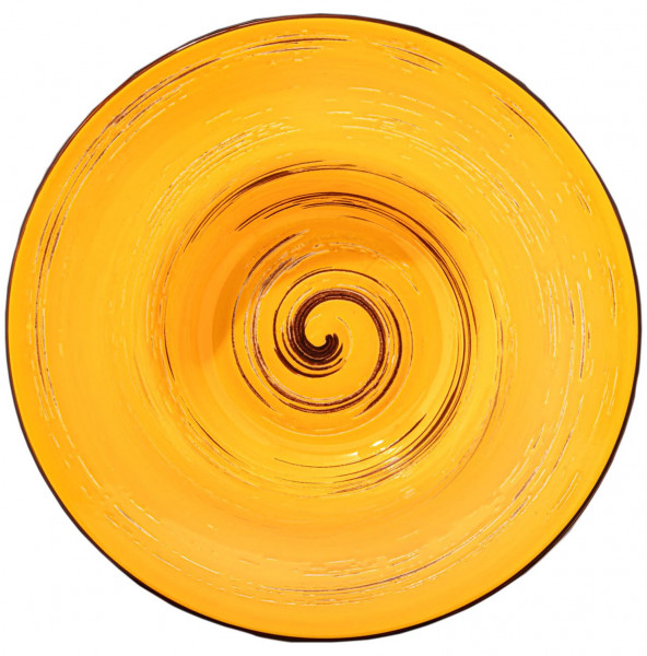 Тарелка 25,5 см глубокая жёлтая  Wilmax &quot;Spiral&quot; / 261607