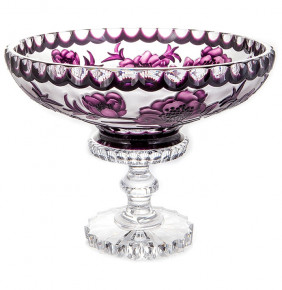 Ваза для фруктов 30,5 см н/н  Aladin Glass "Ales Zverina /Sakura /Violet" / 221973