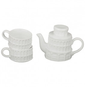 Чайный набор на 2 персоны 3 предмета (чайник 300 мл + 2 чашки по 150 мл)  LEFARD "Пизанская башня" / 194465