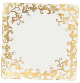 Набор тарелок 20 см 6 шт квадратные  Falkenporzellan "Тоска /Бордо /Золотые цветы" / 152030