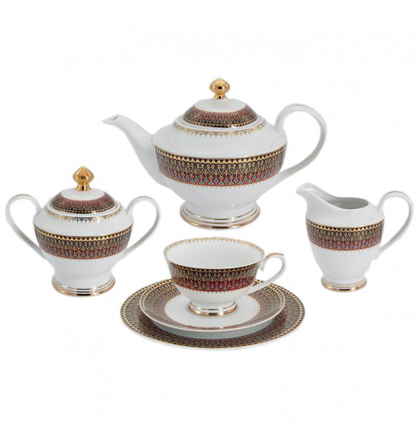 Чайный сервиз на 12 персон 42 предмета краснный  Anna Lafarg Midori &quot;Бухара&quot; / 308254