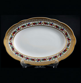 Блюдо 32 см овальное  Bohemia Porcelan Moritz Zdekauer 1810 s.r.o. "Анжелика /Цветочный венок" / 090432