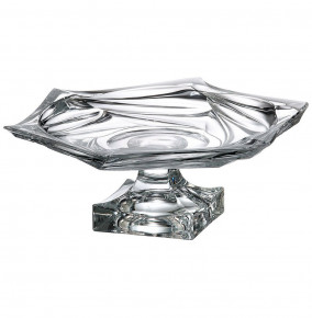 Ваза для фруктов 33 см н/н плоская  Aurum Crystal "Фламенко /Без декора" / 122989
