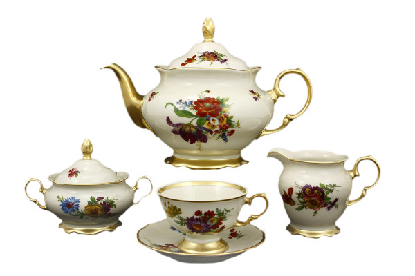 Чайный сервиз на 6 персон 15 предметов  Sterne porcelan &quot;Аляска /Полевой цветок /СК&quot; / 125426
