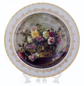 Настенная тарелка 32 см  Bavarian Porcelain "Цветы 3" / 085324