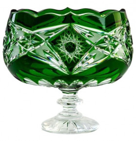 Конфетница 20,5 см н/н  Aurum Crystal "Нордика /Зеленая" / 152685