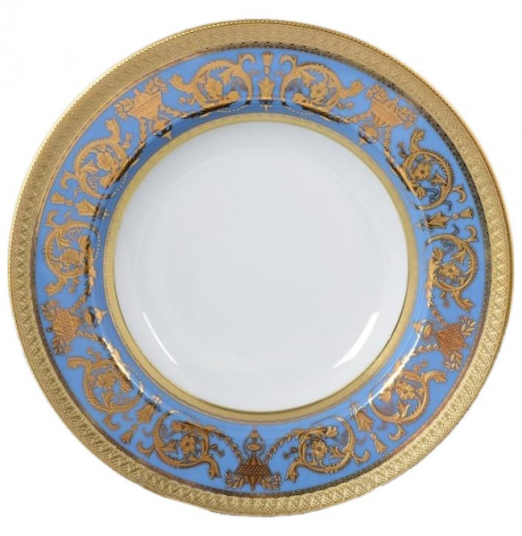 Набор тарелок 23 см 6 шт глубокие  Falkenporzellan &quot;Констанц /Императорское золото /на голубом&quot; / 105092