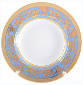 Набор тарелок 23 см 6 шт глубокие  Falkenporzellan "Констанц /Императорское золото /на голубом" / 105092