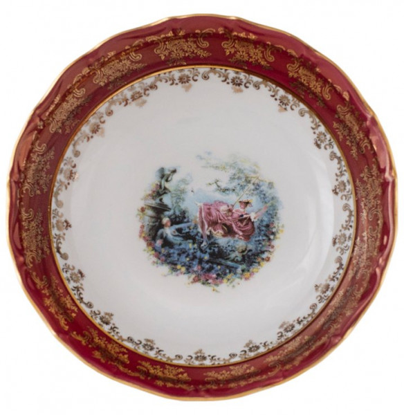 Салатник 19 см  Royal Czech Porcelain &quot;Аляска /Барокко красное&quot; / 204648