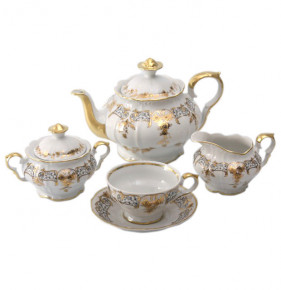 Чайный сервиз на 6 персон 15 предметов  Bohemia Porcelan Moritz Zdekauer 1810 s.r.o. "Магнолия /895" / 085728