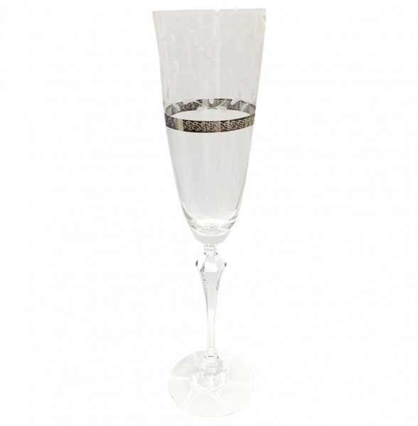 Бокал для шампанского 200 мл 1 шт  Crystalex CZ s.r.o. &quot;Элизабет /Лепестки /Платиновый кант&quot; / 091432