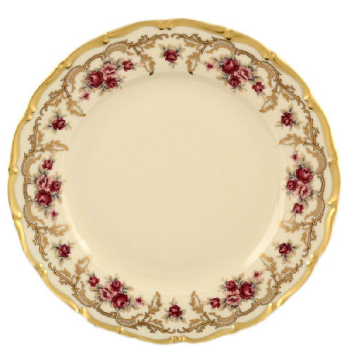 Набор тарелок 21 см 6 шт  Bohemia Porcelan Moritz Zdekauer 1810 s.r.o. &quot;Анжелика /Плетистая роза /СК&quot; / 054639
