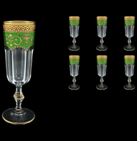 Бокалы для шампанского 190 мл 6 шт  Astra Gold "Провенза /Империя /Зелёный" / 030387