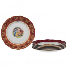 Набор тарелок 25 см 6 шт  Royal Czech Porcelain "Фредерика /Мадонна красная" / 088750