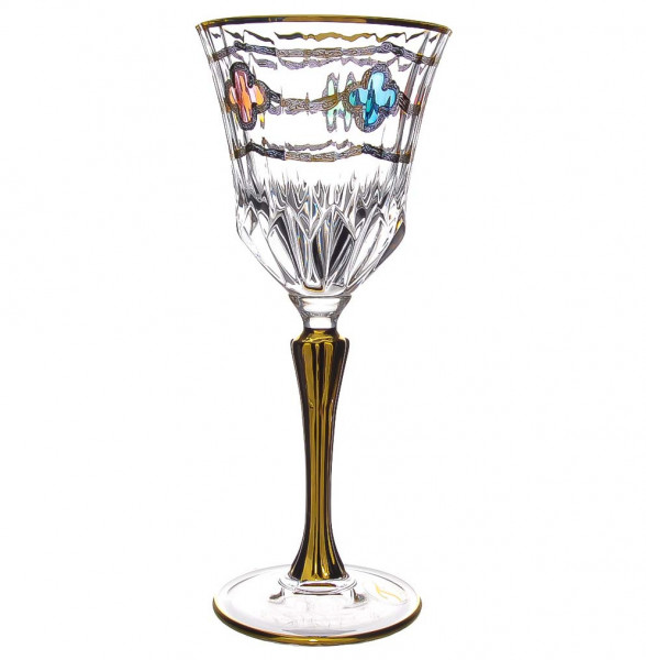 Бокалы для белого вина 220 мл 6 шт  RCR Cristalleria Italiana SpA &quot;Timon /Адажио /Цветные окошки /Золото&quot; / 214589