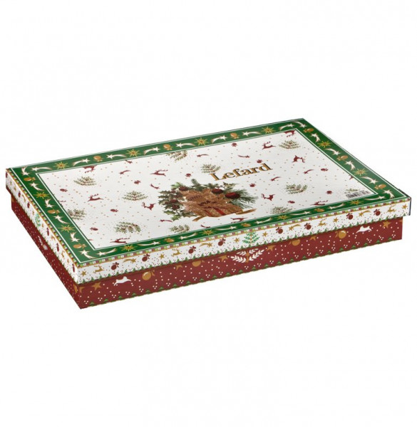 Блюдо 30 х 19 см прямоугольное красное  LEFARD &quot;Christmas Collection /Подарок&quot; / 192377