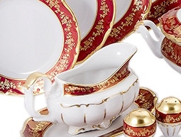 Соусник 400 мл  Bavarian Porcelain "Мария-Тереза /Барокко Красный" / 211855