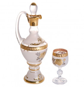 Набор для вина 7 предметов (графин + 6 бокалов)  Bohemia "Клаудия /Версаче золотая роза" / 035249