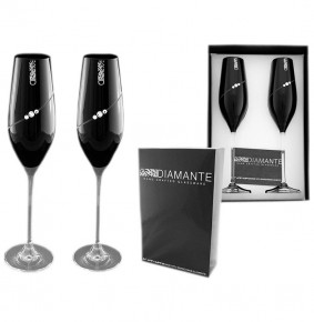 Бокалы для шампанского 210 мл 2 шт чёрные  Rona "Diamante /С стразами" / 058892