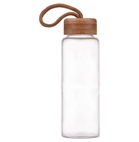 Бутылка для воды 500 мл с бамбуковой крышкой 6,5 х 21 см  O.M.S. Collection &quot;BAMBOO PRODUCTS /Eva&quot; / 295897