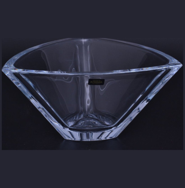 Ваза для фруктов 24,5 см треугольная  Crystalite Bohemia &quot;Триангл /Без декора&quot; / 021116
