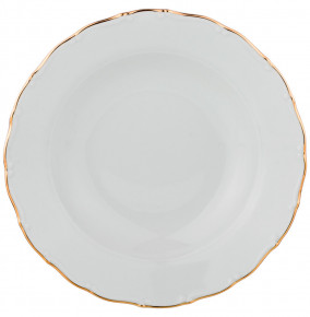 Набор тарелок 23 см 6 шт глубокие  Bohemia Porcelan Moritz Zdekauer 1810 s.r.o. "Офелия /Золотая отводка" (без упаковки) / 171288