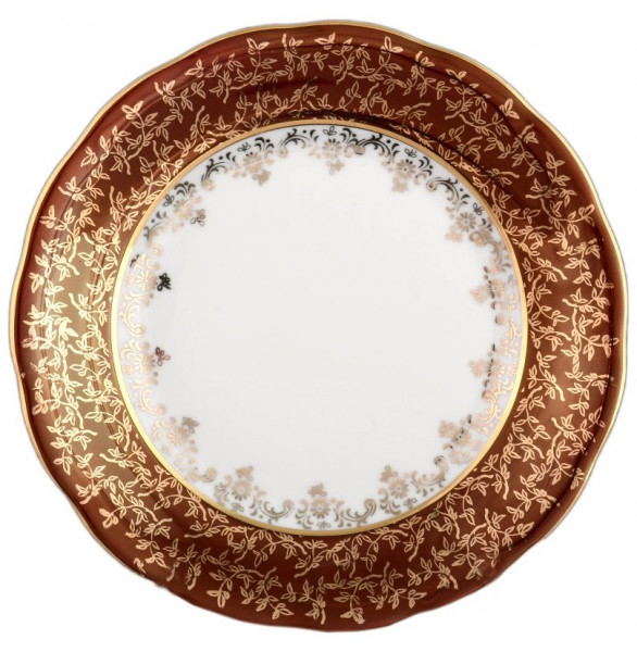 Набор тарелок 19 см 6 шт  Royal Czech Porcelain &quot;Фредерика /Красная /Золотые листики&quot; / 088752