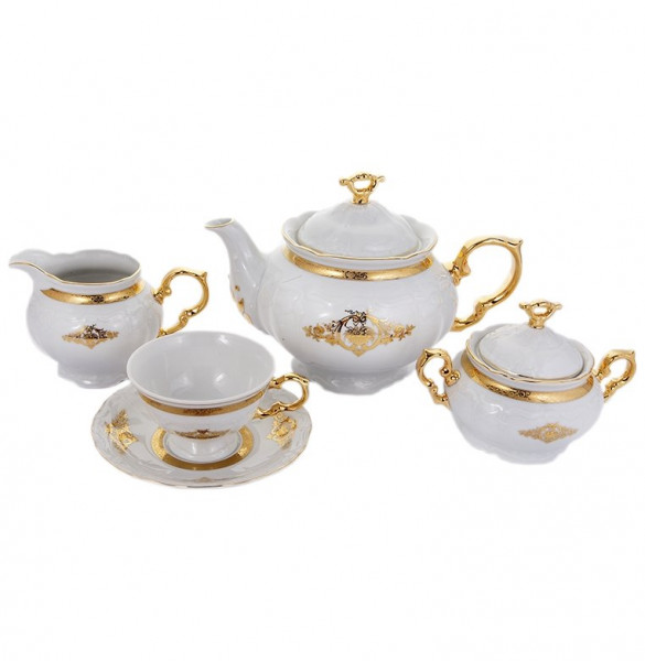 Чайный сервиз на 6 персон 15 предметов  Thun &quot;Мария-Луиза /Золотое изобилие /СК&quot; / 122353