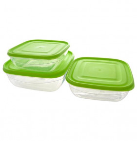 Набор контейнеров (700 мл, 1,1, 1,6 л) 3 шт салатовые  Ucsan Plastik "Ucsan" / 296191