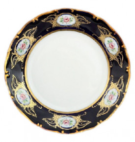 Набор тарелок 17 см 6 шт  Bohemia Porcelan Moritz Zdekauer 1810 s.r.o. "Анжелика /Цветы /Кобальт" / 033809