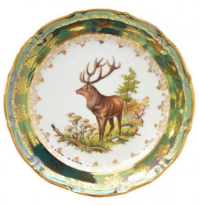 Набор тарелок 24 см 6 шт  Royal Czech Porcelain "Фредерика /Охота зеленая" / 204001