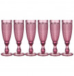 Бокалы для шампанского 150 мл 6 шт розовые  LEFARD &quot;Гранат /Muza color&quot; / 220738