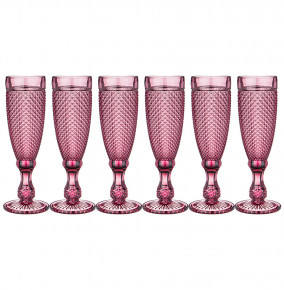Бокалы для шампанского 150 мл 6 шт розовые  LEFARD "Гранат /Muza color" / 220738
